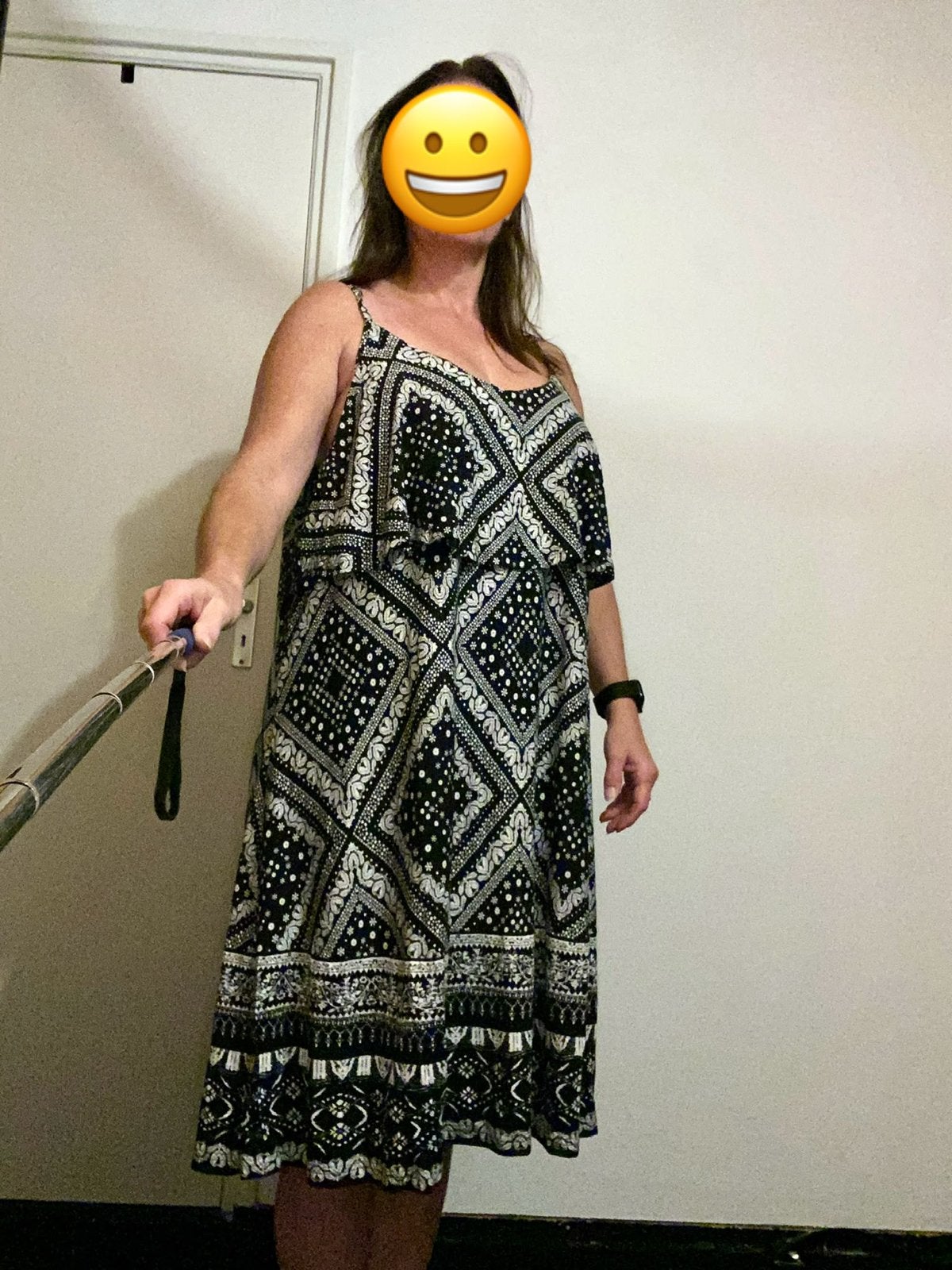 Zomerse jurk MS Mode XL - Zwart/Wit met patroon, Zwart, Maat 46/48 (XL) of groter, Ophalen of Verzenden, Zo goed als nieuw