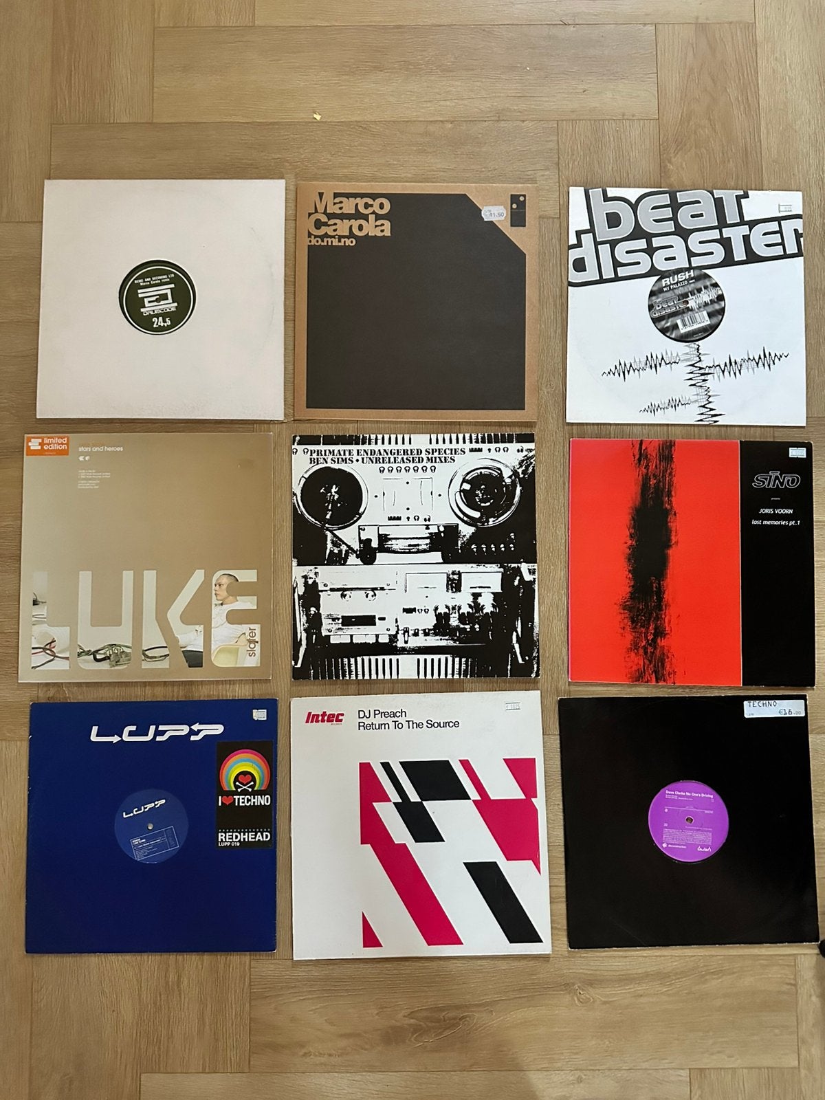 9x techno platen uit de periode 2000-2005, Ophalen of Verzenden, Gebruikt, 12 inch, Techno