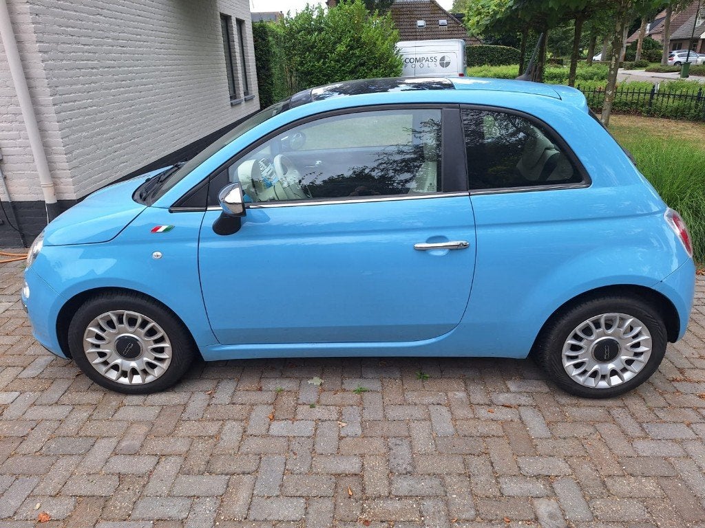 Fiat 500 0.9 85pk Twinair Turbo 2012 Blauw, Voorwielaandrijving, 31 €/maand, Leder en Stof, 905 kg