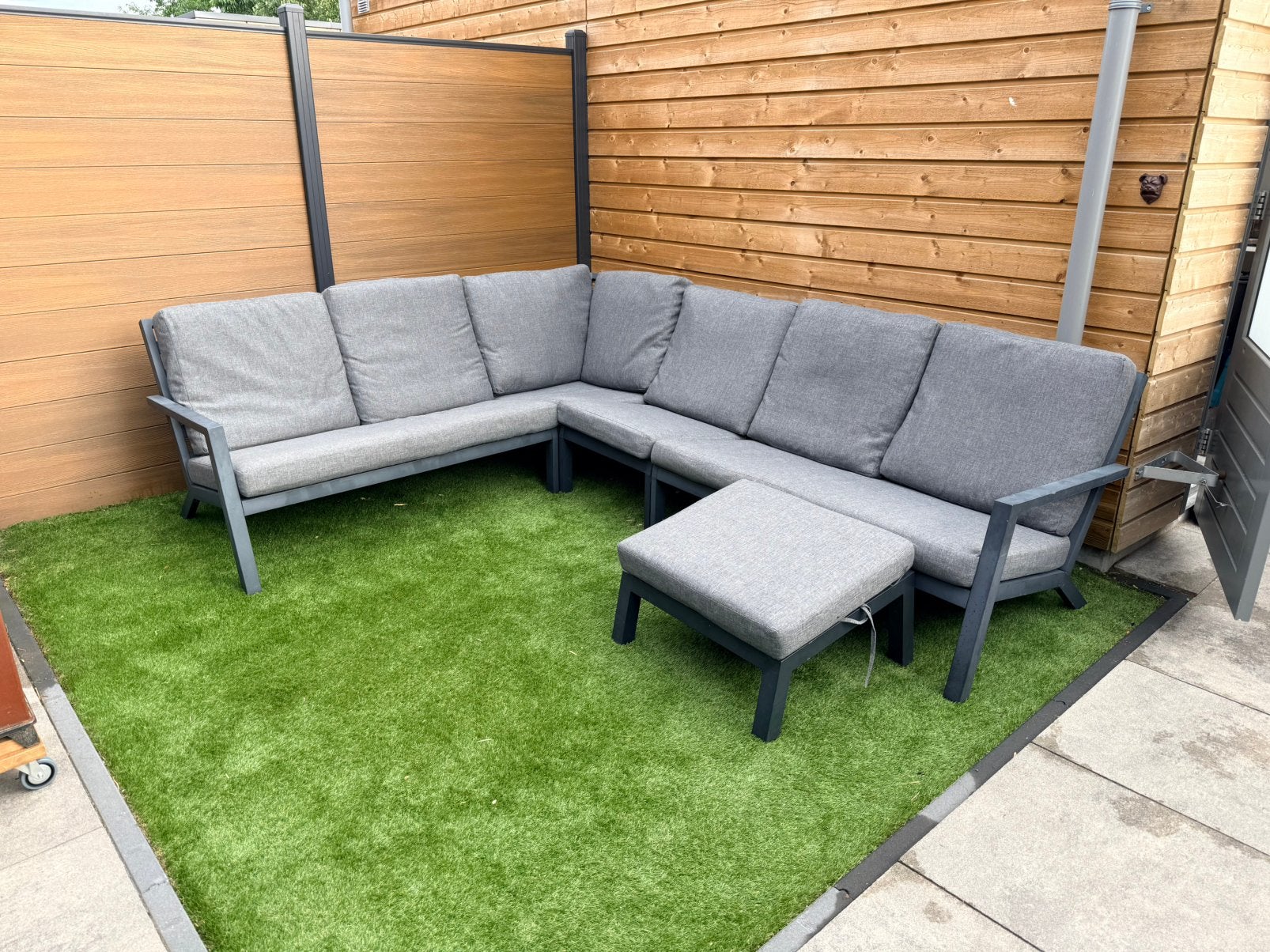 Hoek Loungebank Bezano loungeset, Tuin en Terras, Tuinsets en Loungesets, Ophalen, 6 zitplaatsen, Aluminium, Zo goed als nieuw