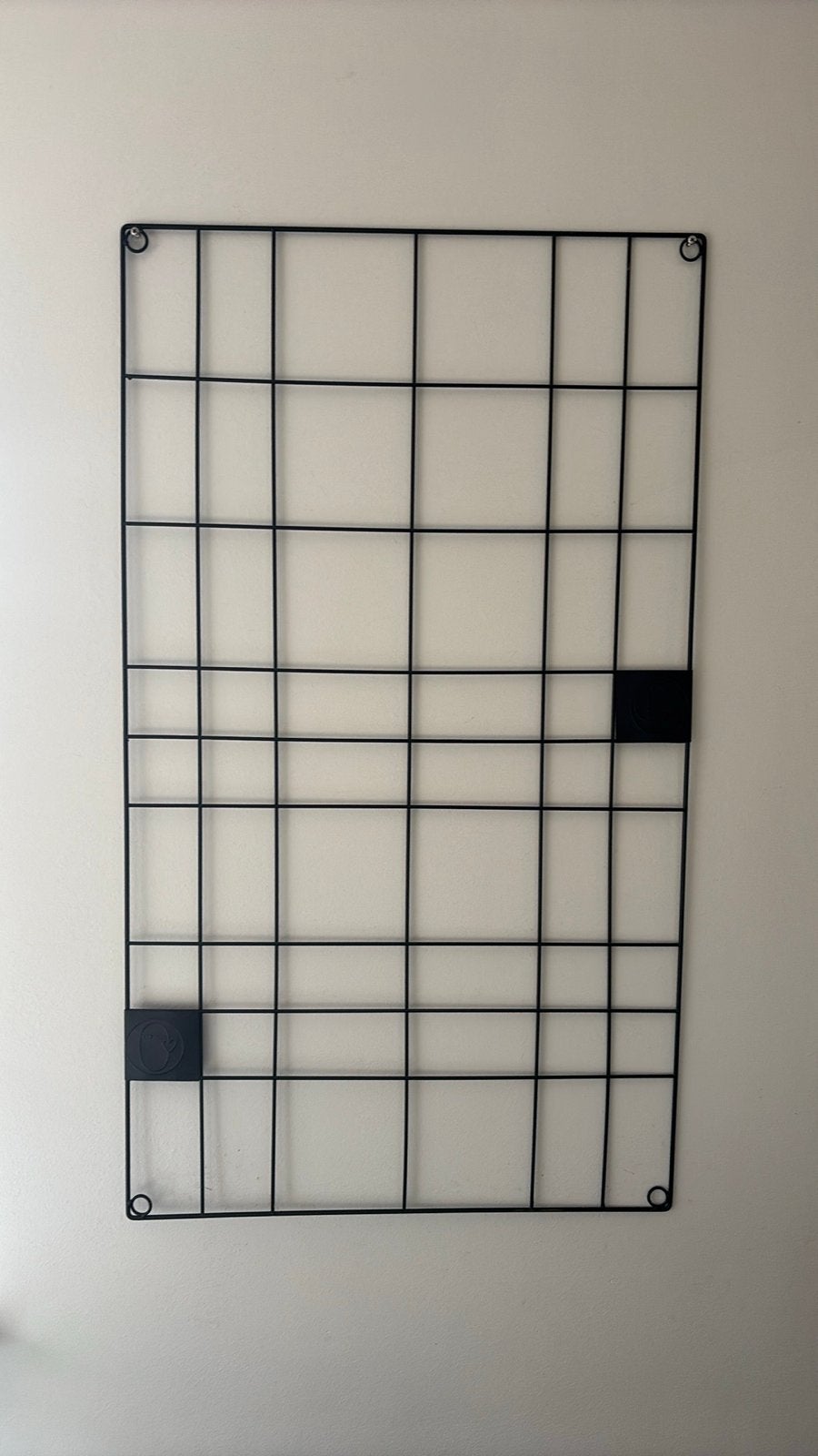 Zwart metalen raster wanddecoratie - 60x104 cm, Ophalen, Metaal, Gebruikt, Industrieel