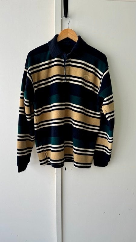 Paul & Shark katoenen polo XXL zwart groen beige gestreept, Zwart, Overige maten, Ophalen of Verzenden, Zo goed als nieuw