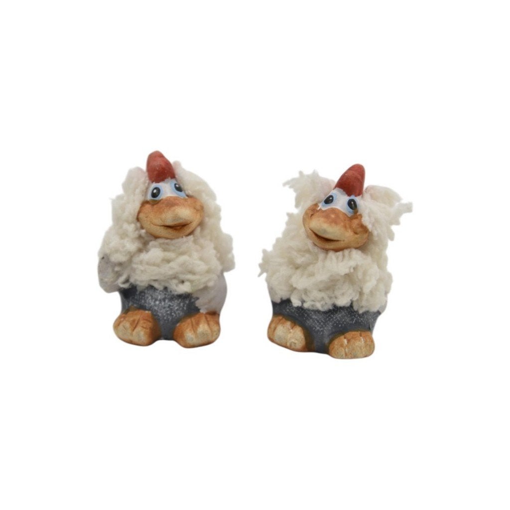 Kip Wolly zittend 6 cm set van 2 nieuw, Ophalen of Verzenden, Nieuw, Dier