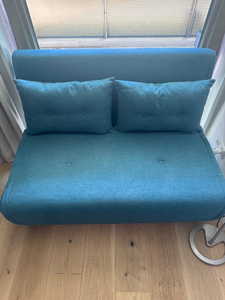 Slaapbank, Huis en Inrichting, Slaapkamer | Slaapbanken, Ophalen, Blauw, Tweepersoons, 190 cm of minder