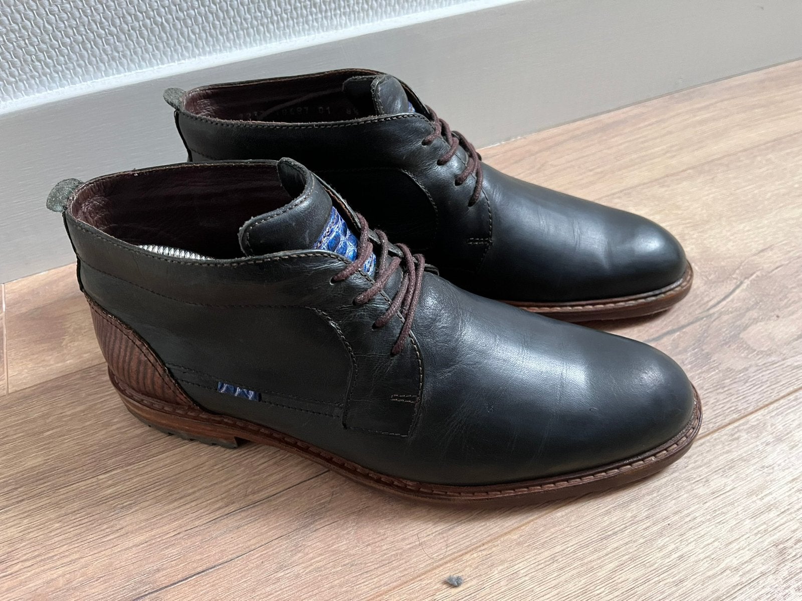 Floris van Bommel herenschoenen maat 8.5 / 42.5 H, Verzenden, Floris, Zwart, Boots