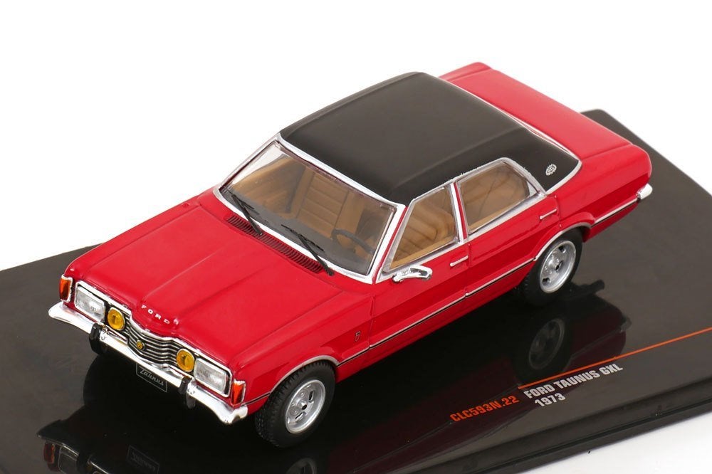 Ford Taunus GXL 1973 Rood / Matzwart 1-43 Ixo Models, Overige merken, Ixo models, Auto, Ixo models