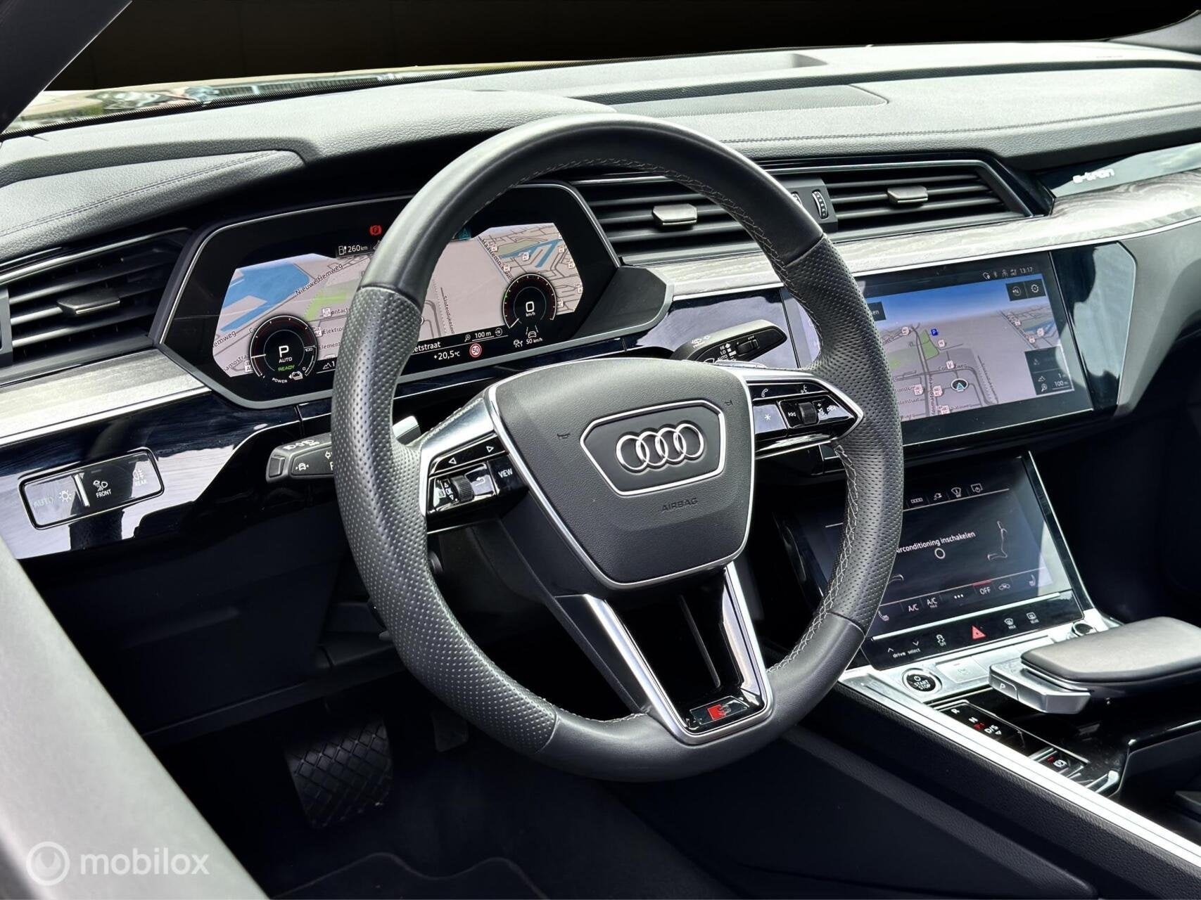 Audi E-tron sportback 55 Quattro |Pano|B&O|HUD|360, Gebruikt, Zwart, Zwart, Leder