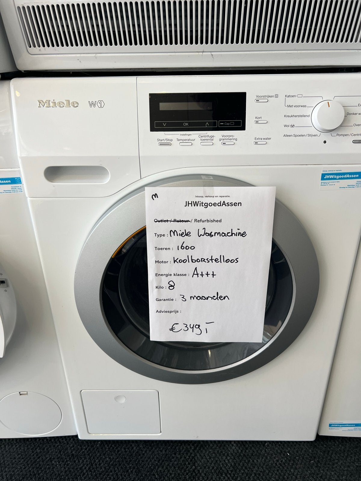 Miele W1 Wasmachine WKB130 1600 toeren - Refurbished, Witgoed en Apparatuur, Minder dan 85 cm, Jhwitgoedassen, 8 tot 10 kg, Ophalen of Verzenden