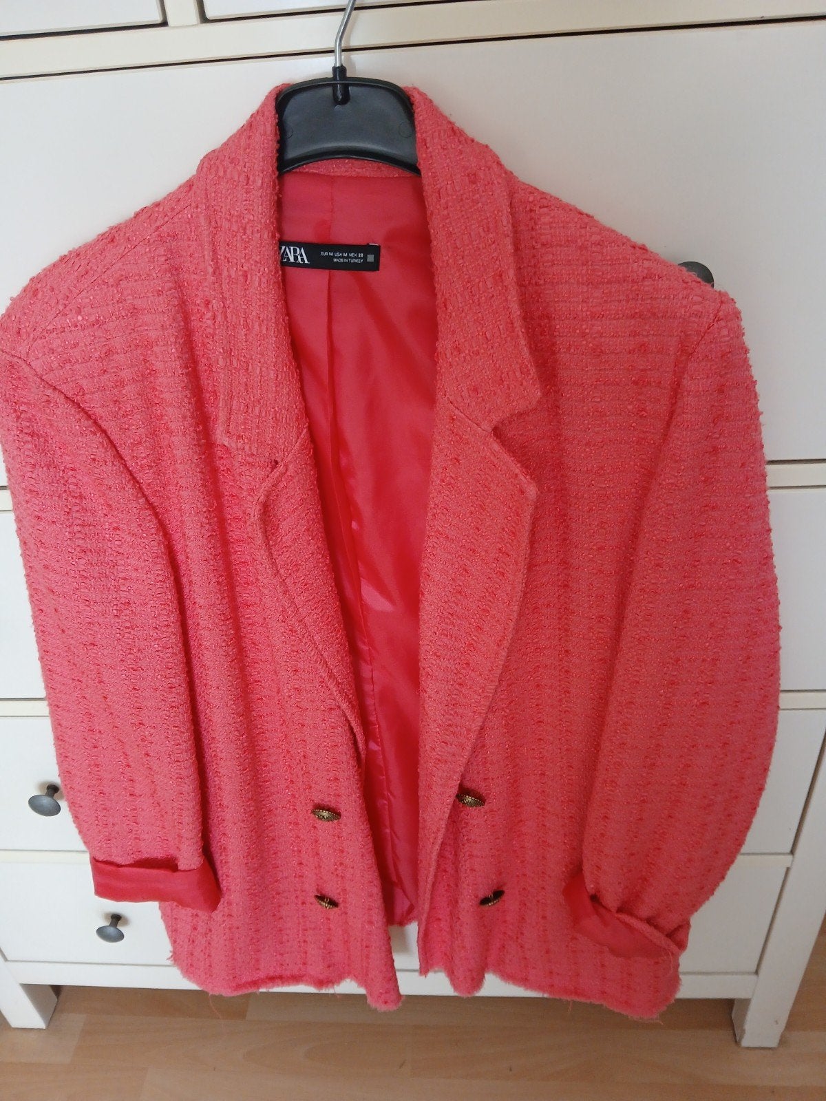 Zara roze tweed jasje maat M, Maat 38/40 (M), Zara, Ophalen of Verzenden, Zo goed als nieuw