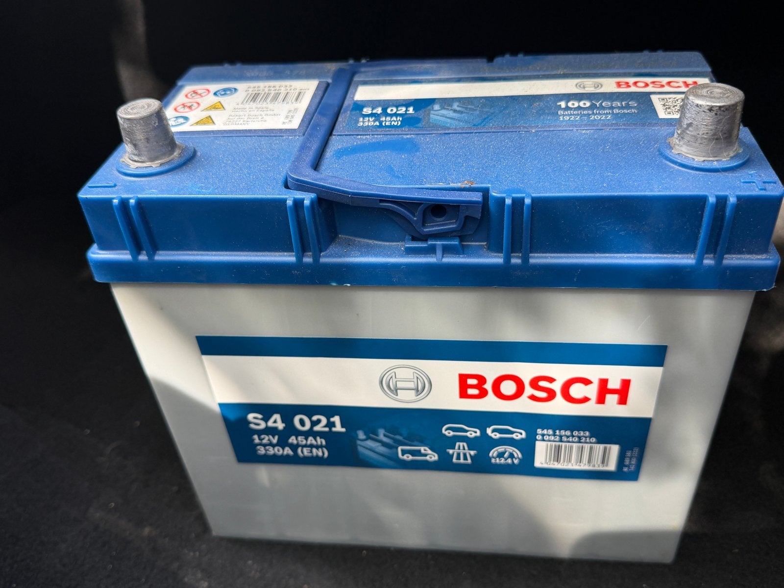 Bosch S4 021 Accu 12V 45Ah 330A (EN), Ophalen, Gebruikt, Universele onderdelen