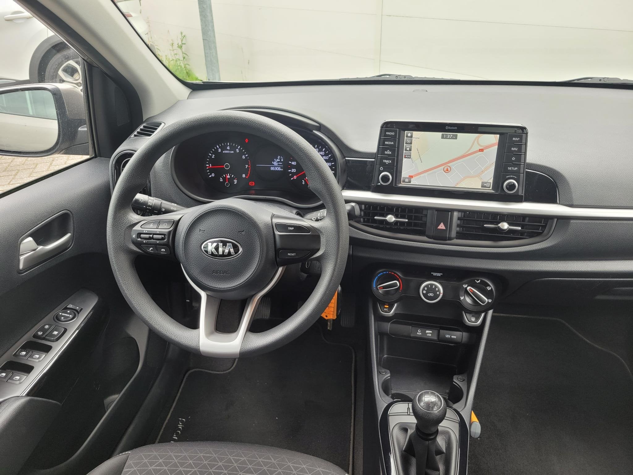 Kia Picanto 1.0 CVVT ComfortPlusLine Navigator | Navigatie |, Stof, Gebruikt, Start-stop-systeem, Met garantie (alle)