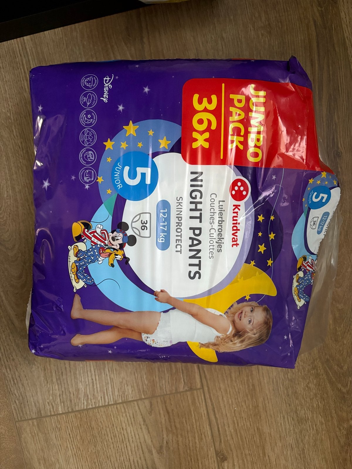 Kruidvat Disney Night Pants Junior 5 (34 stuks), Ophalen of Verzenden, Nieuw