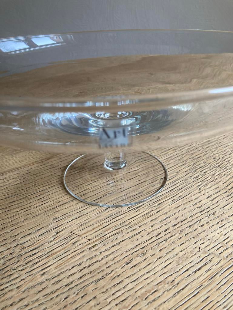 Art living Glazen schaal op voet - ongebruikt, Huis en Inrichting, Schaal, Rond, Ophalen of Verzenden, Glas