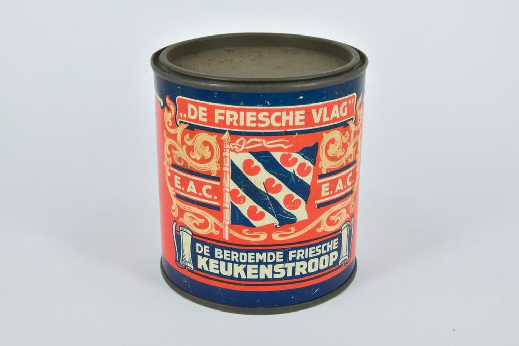 BLIK FRIESE VLAG KEUKEN STROOP  GERESERVEERD, Verzamelen, Blikken, Ophalen of Verzenden