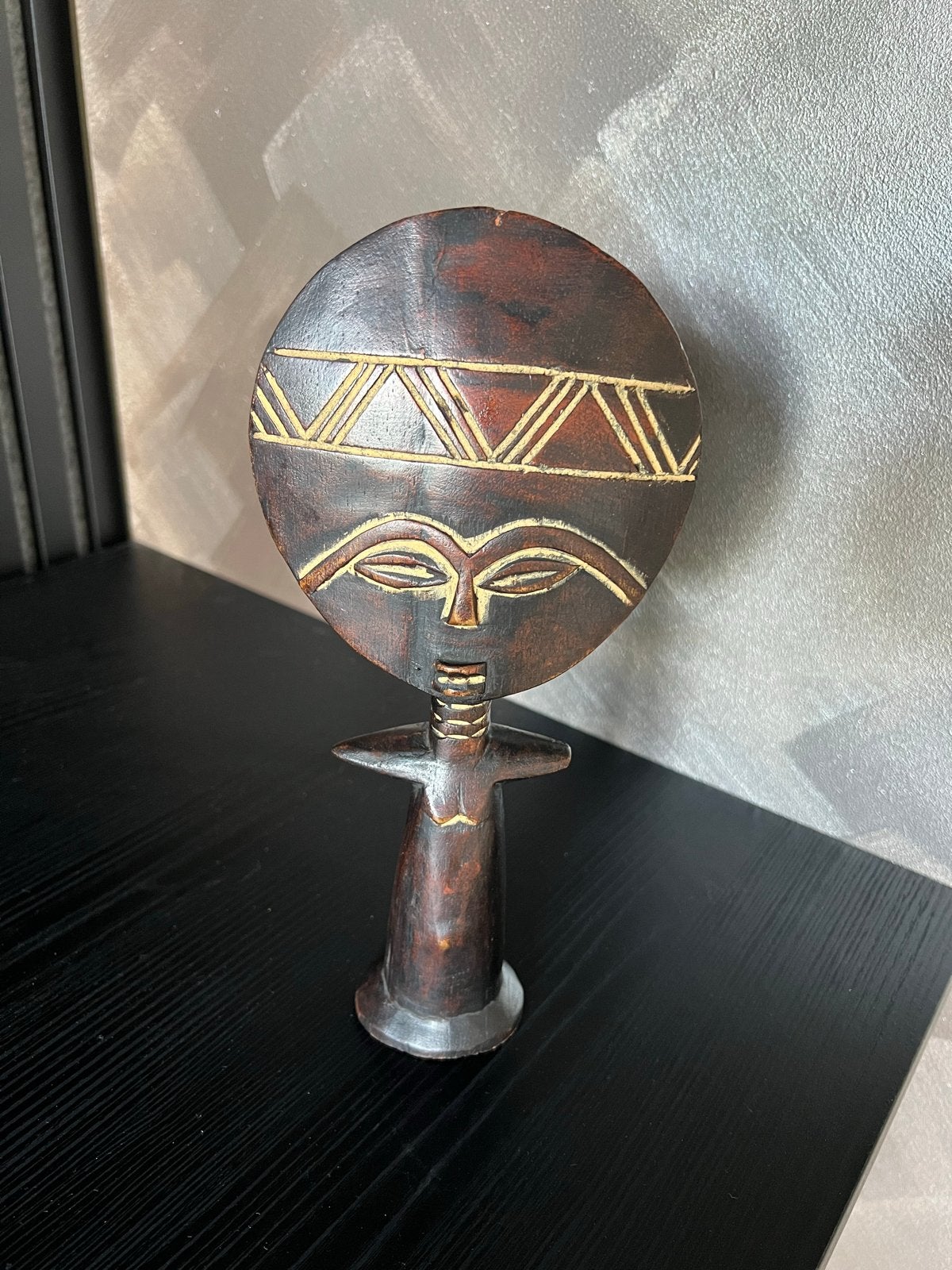 Afrikaans houten beeldje - Akua'ba vruchtbaarheidsbeeld, Hout, Bruin, Afrika, Ophalen of Verzenden