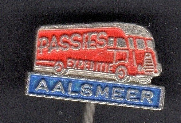 Speldje PASSIES EXPEDITIE AALSMEER VRACHTAUTO (A4), Verzamelen, Speldjes, Pins en Buttons, Ophalen of Verzenden, Gebruikt, Overige onderwerpen