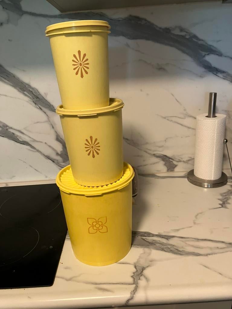 Tupperware voorraadbussen, Ophalen, Gebruikt, Geel, Bus of Trommel