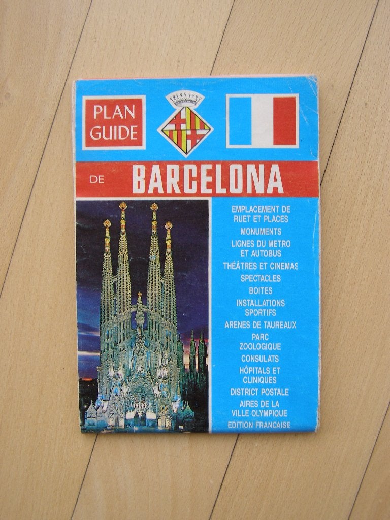 Stadsplattegrond: BARCELONA, Spanje; 1991, Boeken, Atlassen en Landkaarten, Gelezen, Spanje, Overige typen, Ophalen of Verzenden