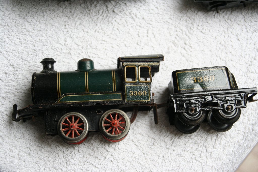 BING Spoor O Stoomlocomotief groen 3360 met tender, Ophalen of Verzenden