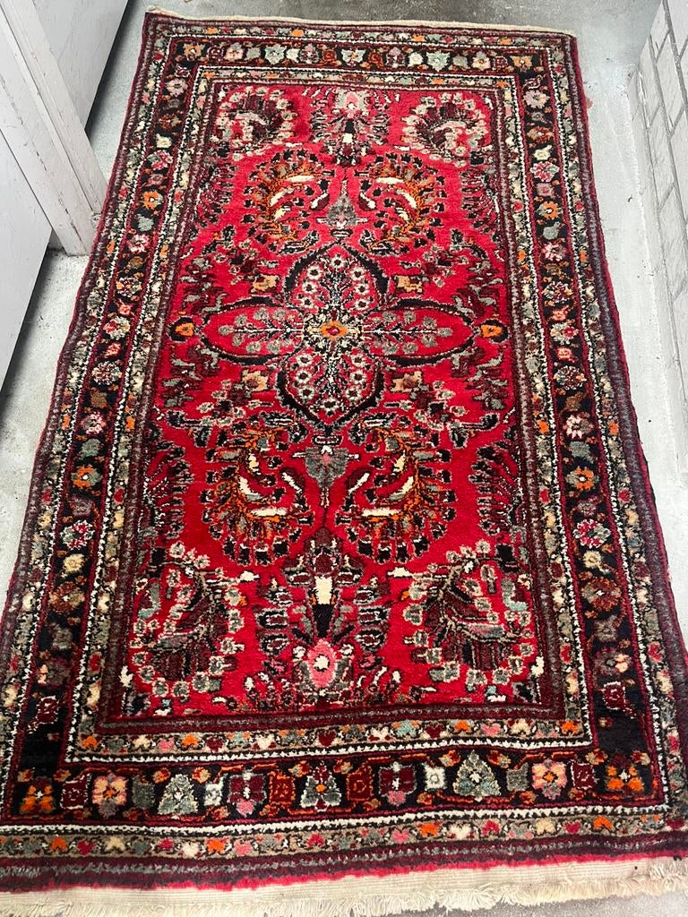 Sarouk handgeknoopt kleed 186x110 cm, Ophalen of Verzenden, Zo goed als nieuw, Rechthoekig, 200 cm of meer