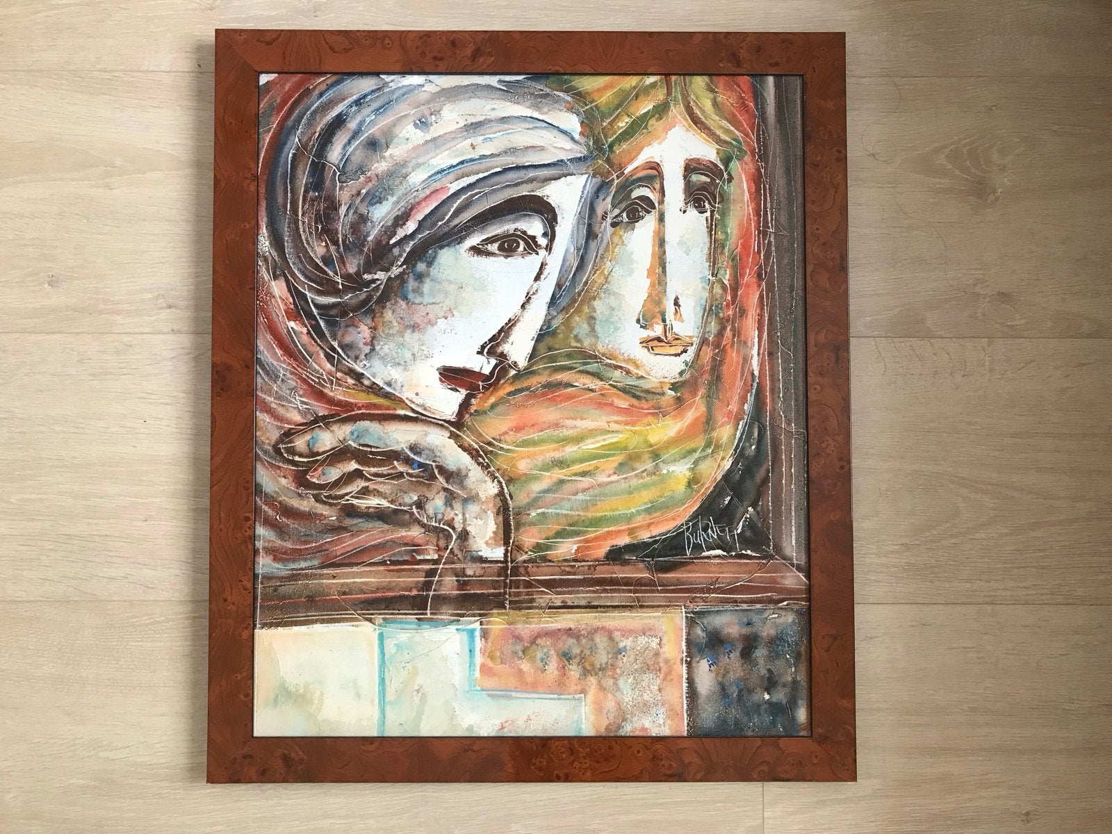Moderne Kunst: Expressieve Figuren van Calvin Waller Burnett, Ophalen, Figuren, Aquarel, Gesigneerd