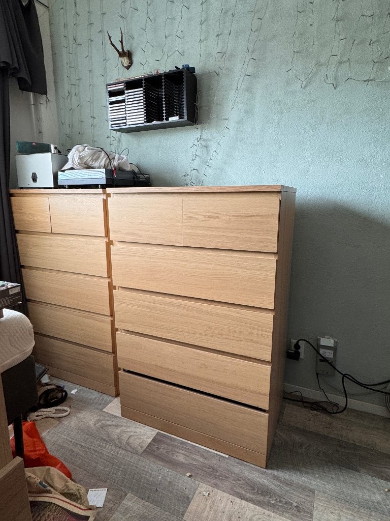 2 x Ikea Malm zesladenkast (voorloper van Storklinta), Huis en Inrichting, Ophalen, Overige materialen, Gebruikt, 5 laden of meer