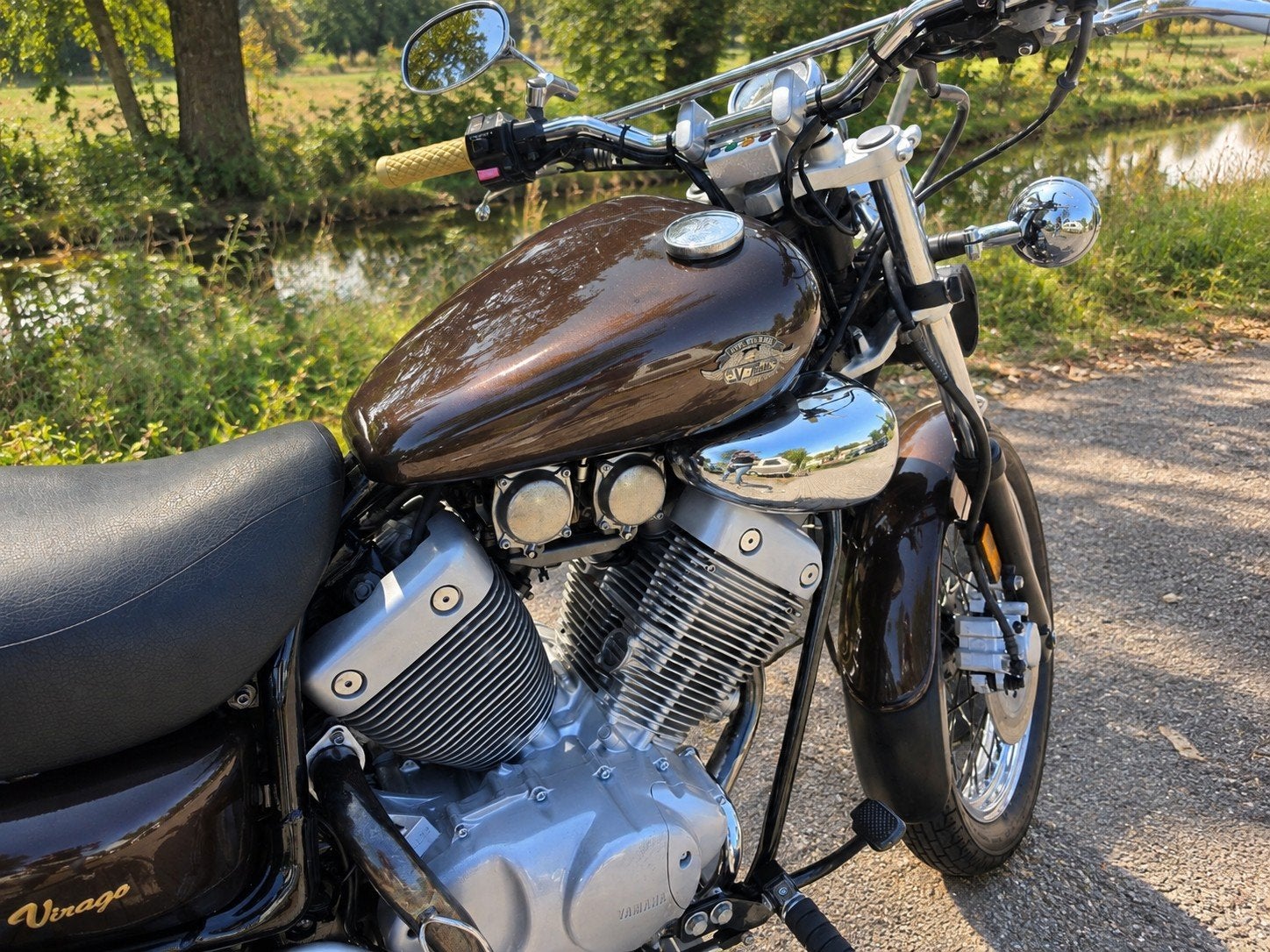 Yamaha Virago XV535 uniek metallic bruin, 2 cilinders, Sportuitlaat, Chopper, Gebruikt