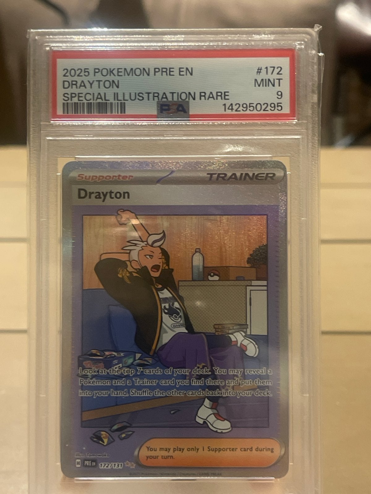 Pokémon Drayton Special Illustration Rare PSA 9 Mint, Ophalen of Verzenden, Zo goed als nieuw, Losse kaart