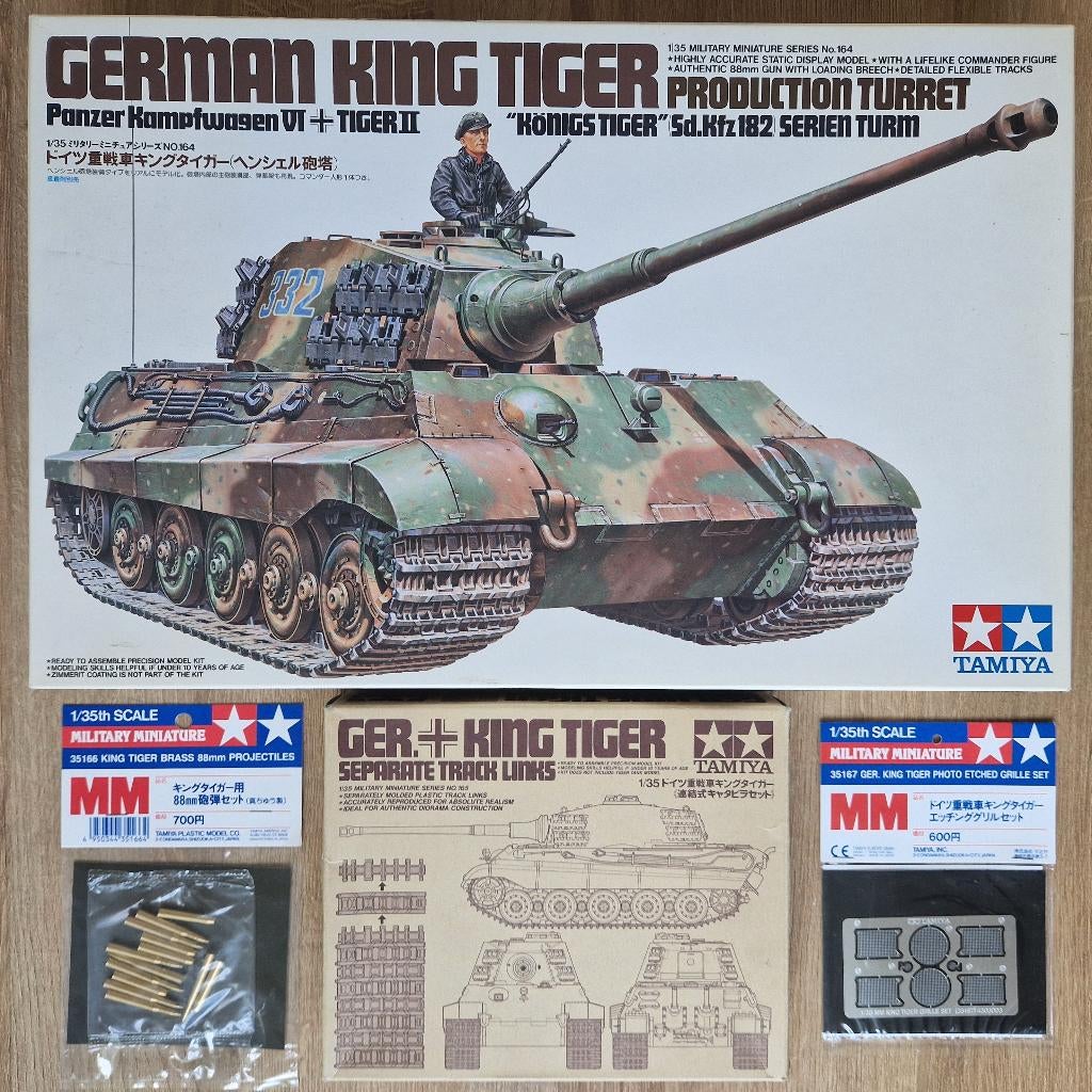 TAMIYA 1/35 KING TIGER PRODUCTION TURRET No.164+165/166/167, Tank, 1:32 tot 1:50, Nieuw, Ophalen of Verzenden