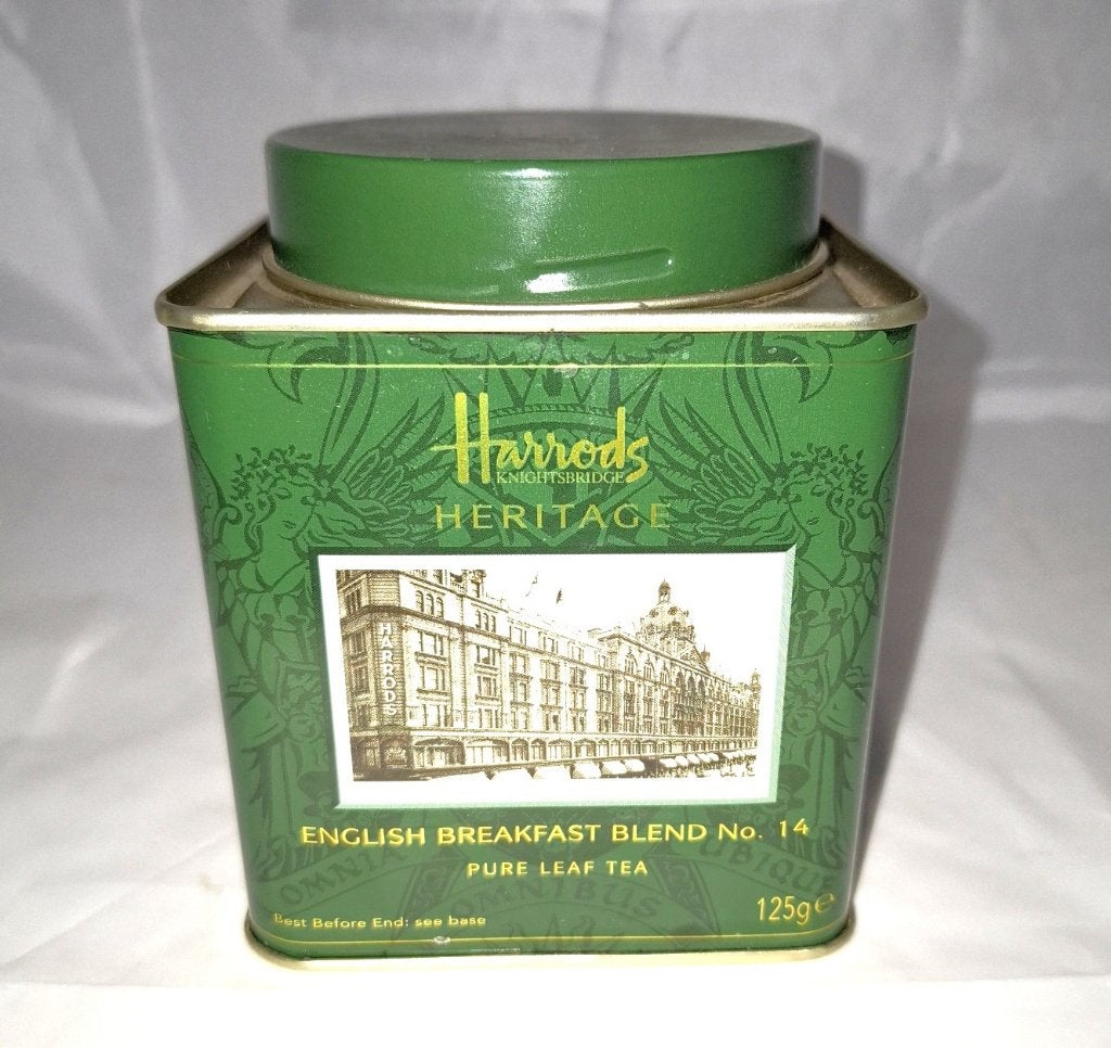 Harrods Heritage blik English Breakfast Tea Blend no. 14, Ophalen of Verzenden, Zo goed als nieuw, Thee, Overige merken