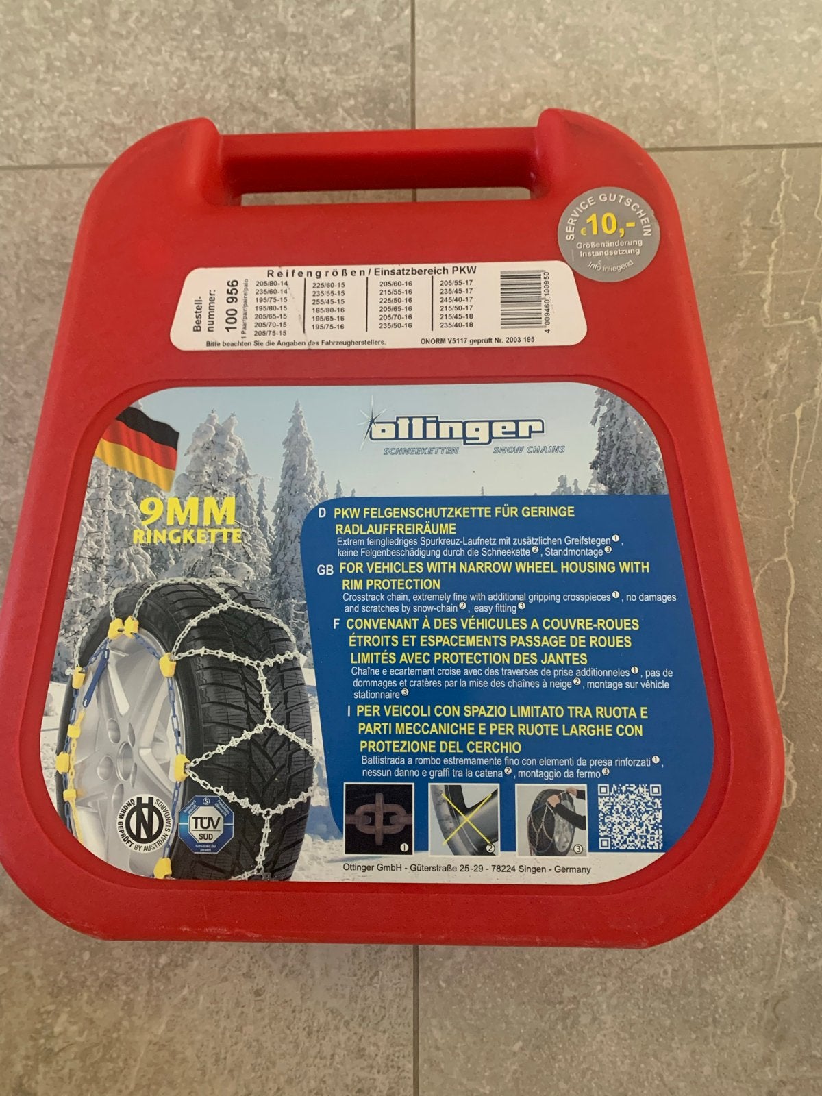 Ottinger sneeuwkettingen 9mm PKW - Nieuw in doos, Auto diversen, Sneeuwkettingen, Ophalen, Nieuw