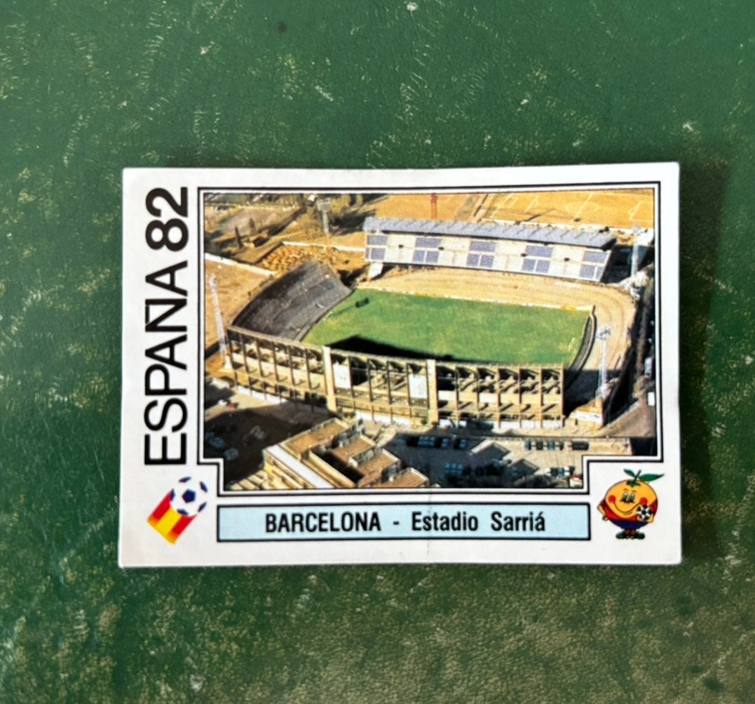 Panini plaatje stadion Sarria Barcelona WK 82 #14, Ophalen of Verzenden