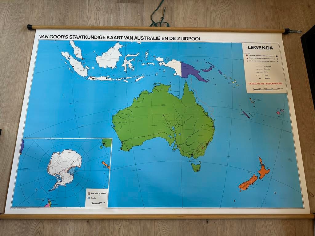 Schoolplaat Australië en de Zuidpool, Ophalen, Aardrijkskunde