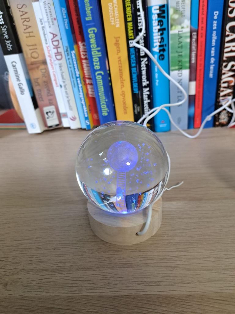 ladder naar de maan. 3D ledlamp., Ophalen of Verzenden, Nieuw, Glas, Minder dan 50 cm