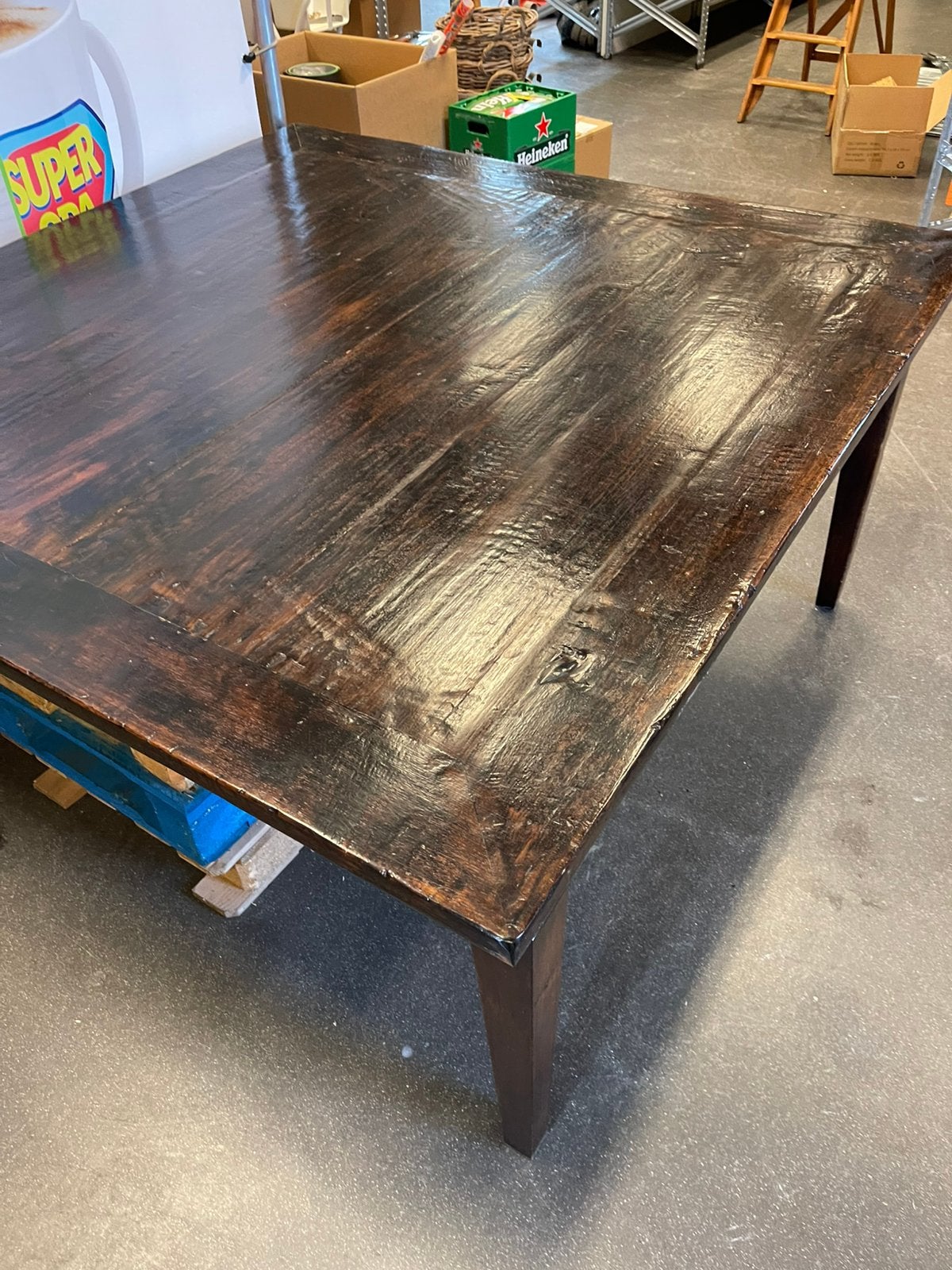 Teakhouten grote tafel !, Ophalen, Gebruikt, 150 tot 200 cm, Teakhout