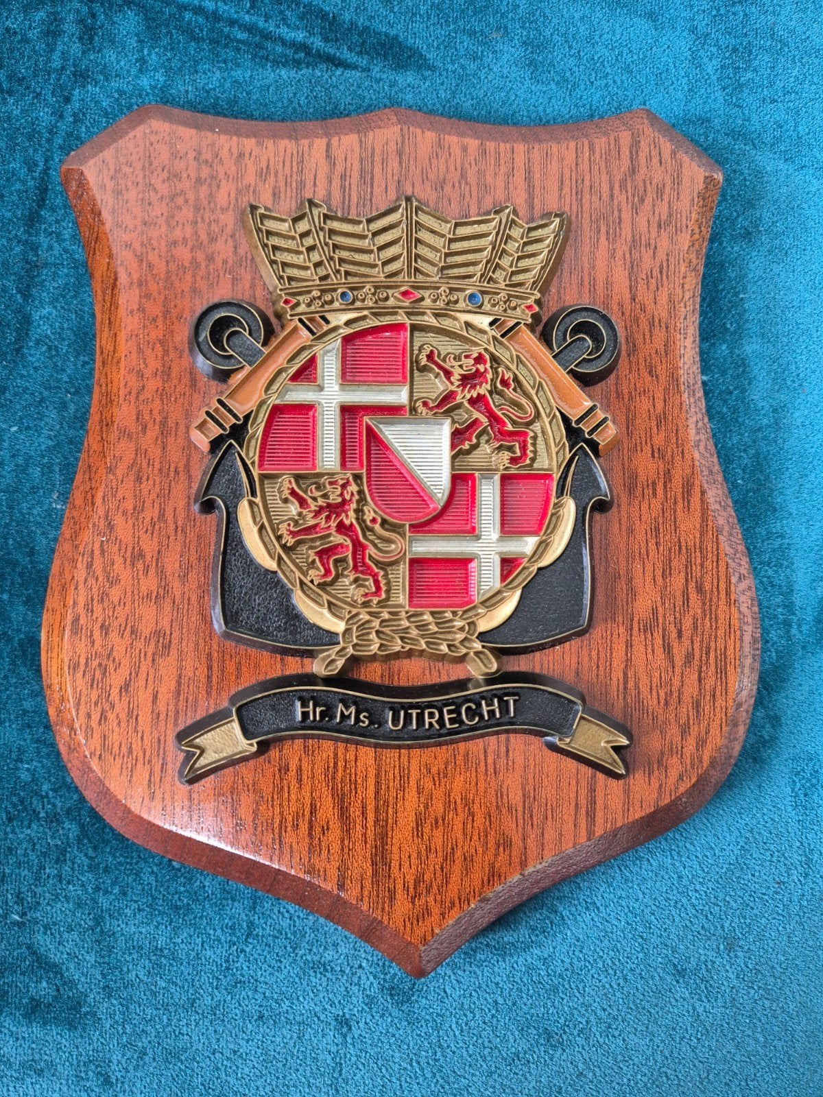 Wapenschild Hr. Ms. Utrecht D817, Ophalen of Verzenden, Luchtmacht, Nederland, Embleem of Badge