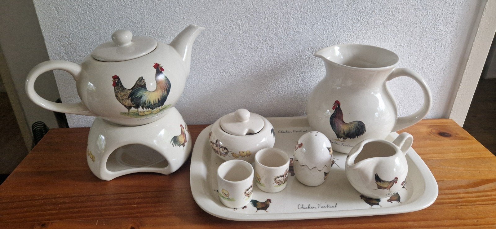 Jet ter Steege chicken festival servies set, Ophalen of Verzenden