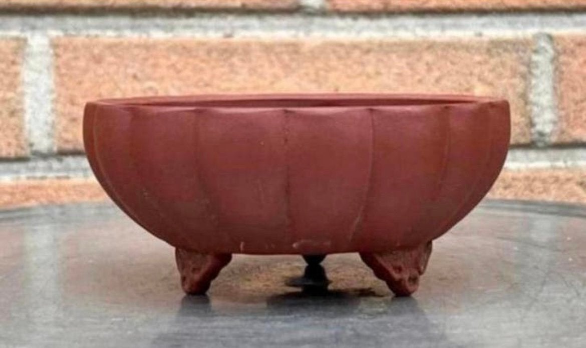 Bonsai schaal rond bruin ongeglazuurd aardewerk 10,6x4,6, Tuin en Terras, Bloempotten, Rond, Ophalen of Verzenden, Zo goed als nieuw