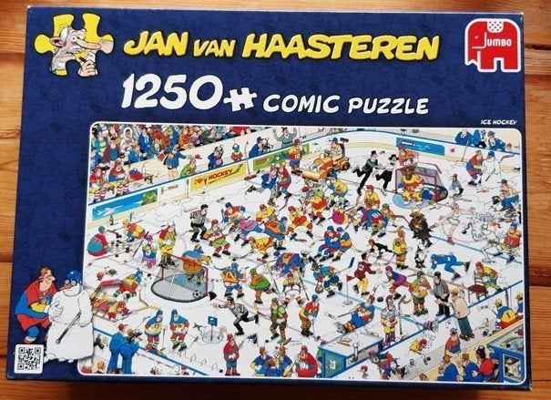 Jan van Haasteren, Ice Hockey Puzzel (1249 stukjes), Ophalen of Verzenden, 500 t/m 1500 stukjes, Zo goed als nieuw, Legpuzzel