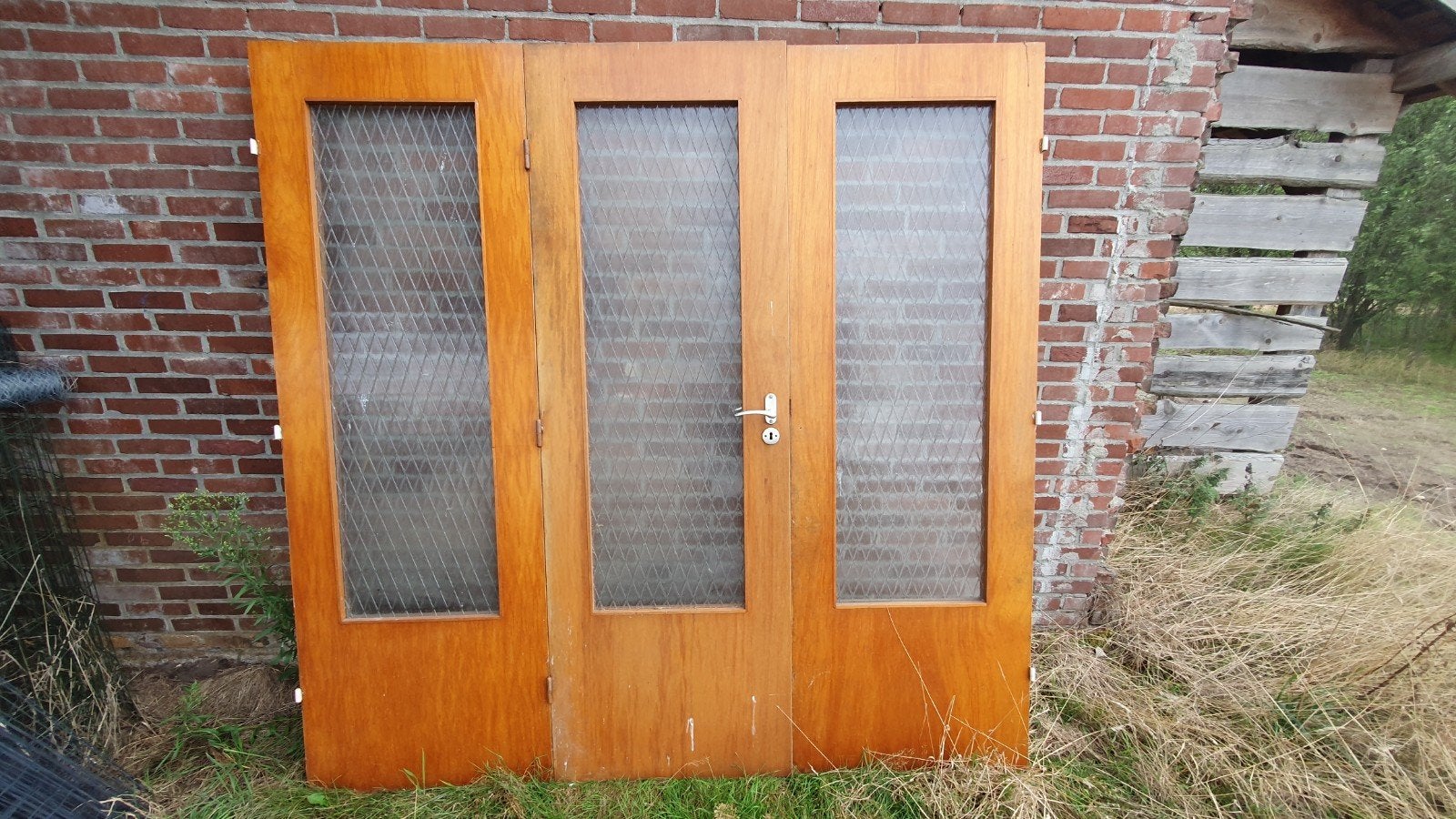 Klassieke 3 delige harmonicadeuren met glas, Ophalen, Gebruikt, 80 tot 100 cm, Binnendeur