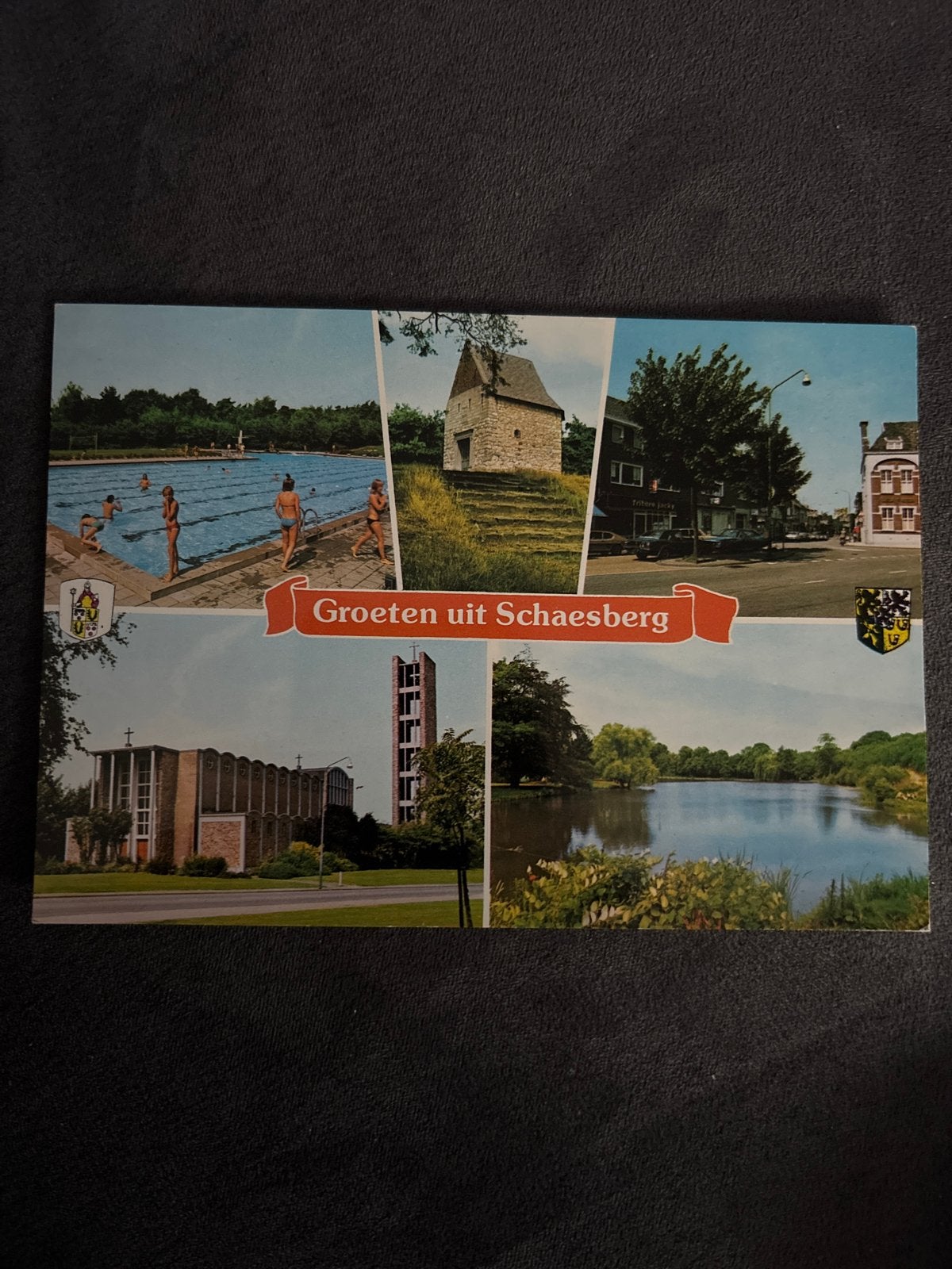 Oude ansichtkaart Groeten uit Schaesberg, Ophalen of Verzenden, 1980 tot heden, Gelopen, Limburg