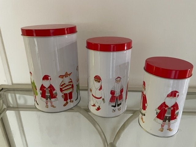 3 x kerstmis blikken ikea kerst kerstman. Zweden jaren '80., Ophalen, Zo goed als nieuw