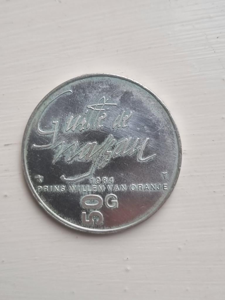 Nalatenschap : Zilveren 50 gulden, Postzegels en Munten, Munten | Nederland, Ophalen of Verzenden, Koningin Beatrix, 50 gulden