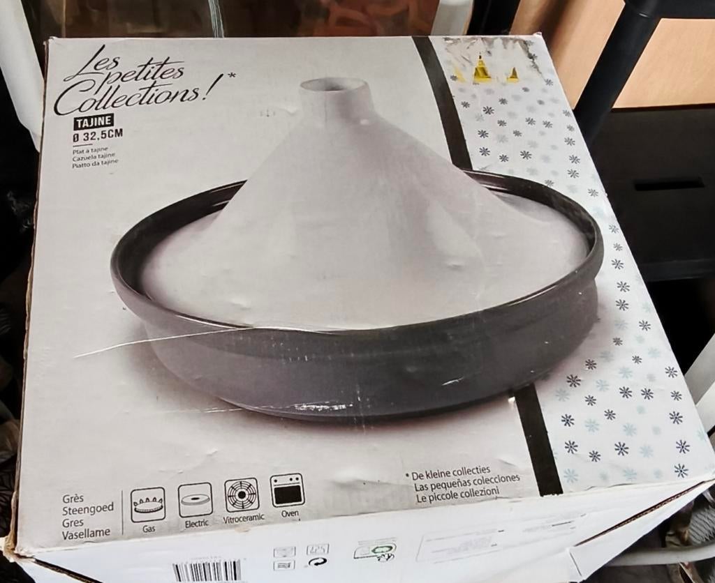 Tajine nw in doos, Ophalen