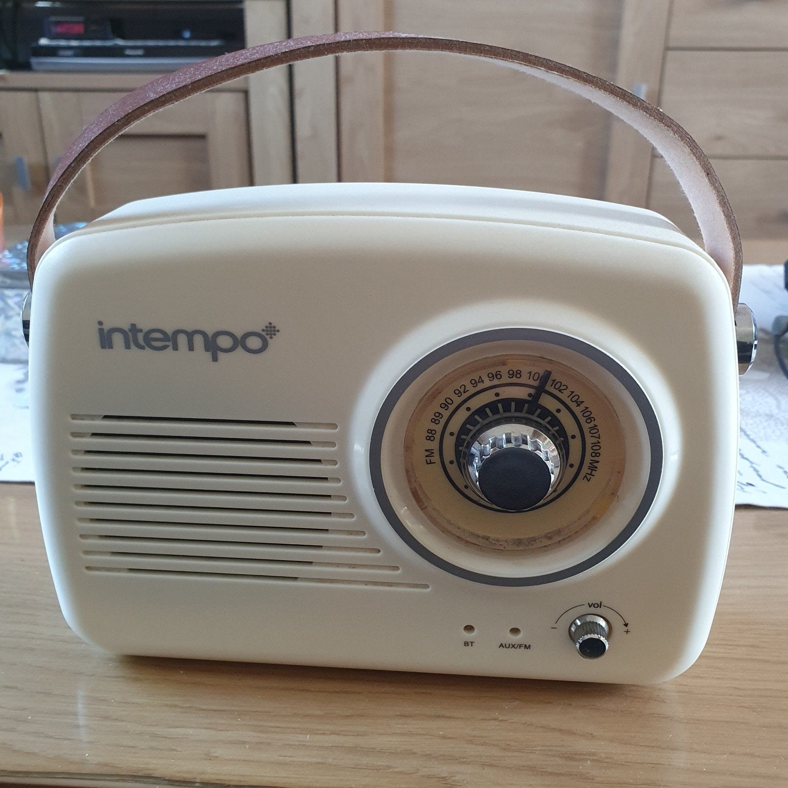 Intempo Bluetooth FM Speaker - Retro Radio, Ophalen of Verzenden, Zo goed als nieuw, Radio