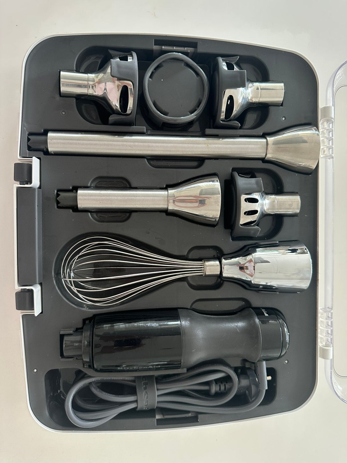 KitchenAid staafmixer set zwart – werkt, soms uitval, 4 liter of meer, Ophalen of Verzenden, Gebruikt, 3 snelheden of meer