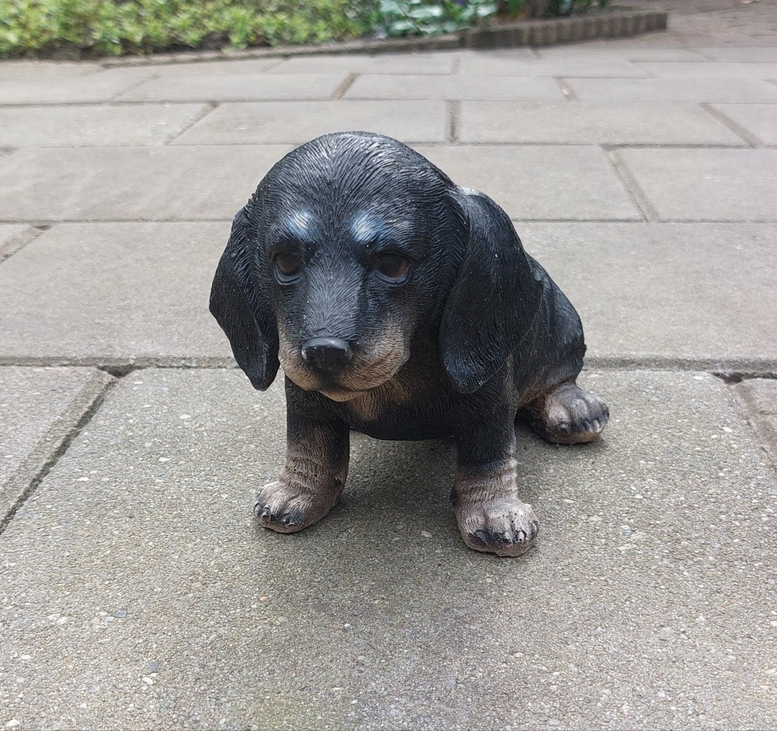 Schattig, kunststoffen hondenbeeld, Tuin en Terras, Ophalen, Gebruikt, Kunststof, Dierenbeeld