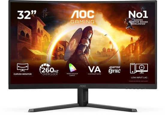 AOC G4 C32G42ZE - 32 inch Full HD Curved Gaming Monitor