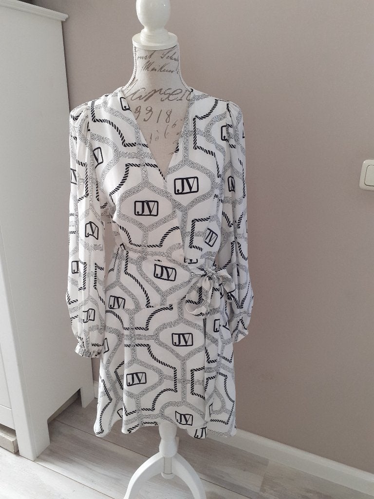 Prachtig JOSH V jurk, off-white/zwart, maat S, nieuwstaat!, Wit, Ophalen of Verzenden, Zo goed als nieuw, Knielengte
