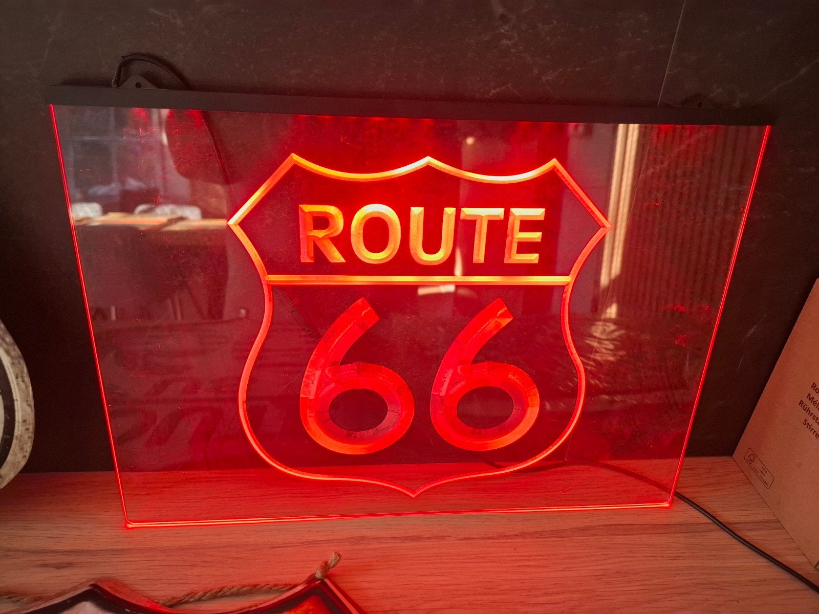 Route 66 LED Lichtreclame - Neon Stijl Decoratie, Ophalen, Vintage, Gebruikt, Kunststof